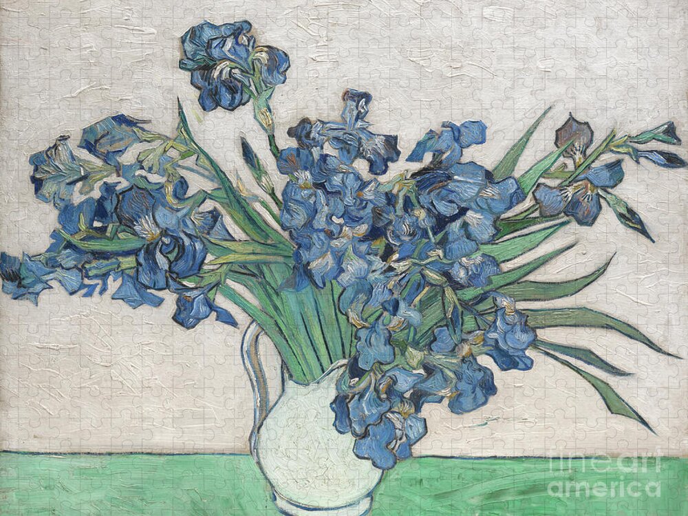 Vincent Van Gogh Jigsaw Puzzle featuring the painting Irises, 1890 by Vincent Van Gogh