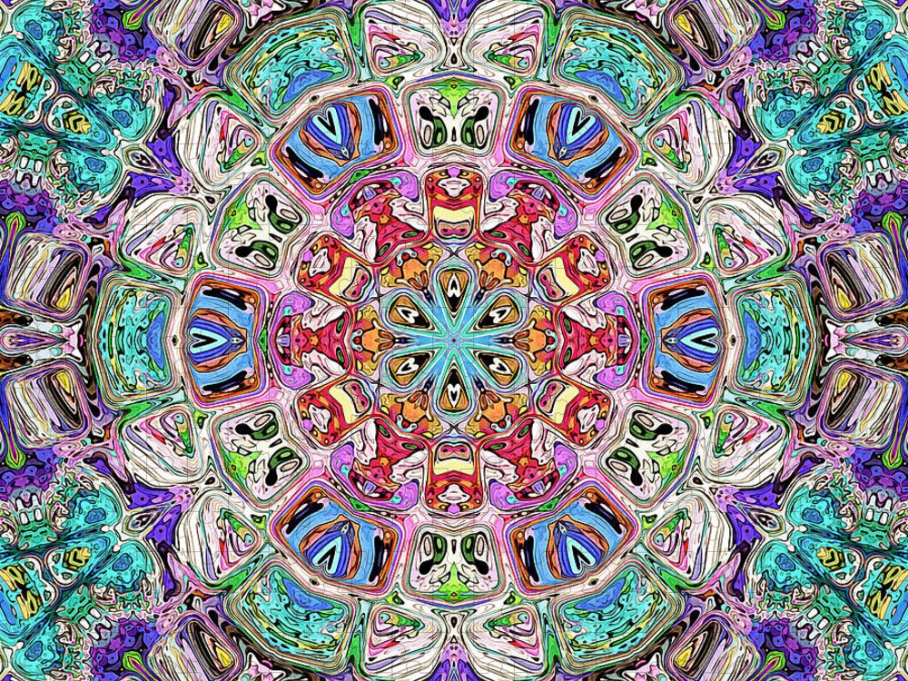 Kaleidoscope Jigsaw Puzzle featuring the digital art Kaleidoscope of Colors #1 by Phil Perkins