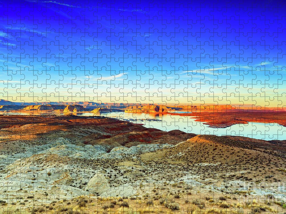 Lake Powell Jigsaw Puzzle featuring the photograph Lake Powell Sunset #3 by Raul Rodriguez