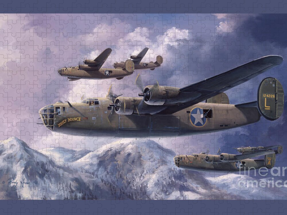 Liberator Jigsaw Puzzle featuring the painting LEGENDS OF THE 93rd by Randy Green