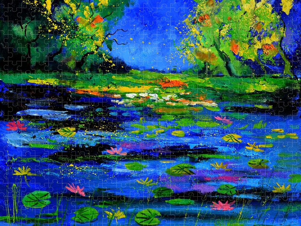 Landscape Jigsaw Puzzle featuring the painting Magic pond 765170 #2 by Pol Ledent