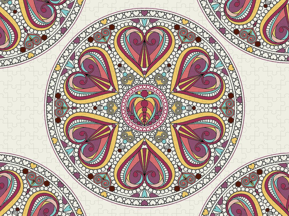 Mandala Jigsaw Puzzle featuring the digital art Mandala by Mark Ashkenazi