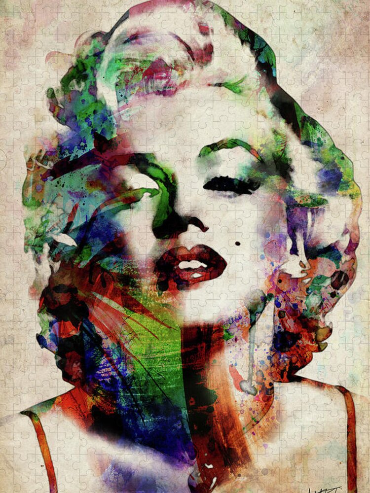 Marilyn Jigsaw Puzzle featuring the digital art Marilyn #1 by Michael Tompsett