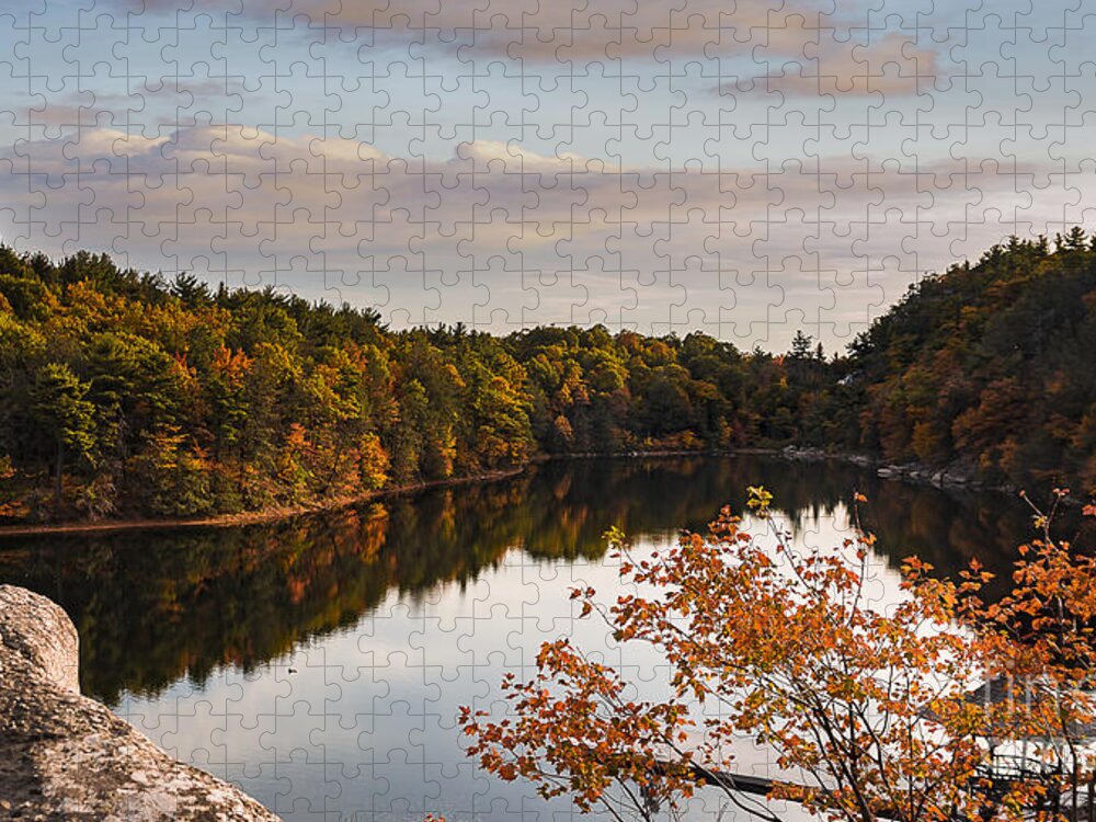 Fall Jigsaw Puzzle featuring the photograph Mohonk Mountain House Lake by Alissa Beth Photography
