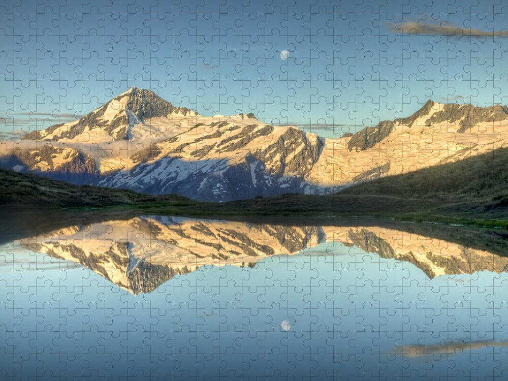 00441029 Puzzle featuring the photograph Mount Aspiring Moonrise Over Cascade by Colin Monteath
