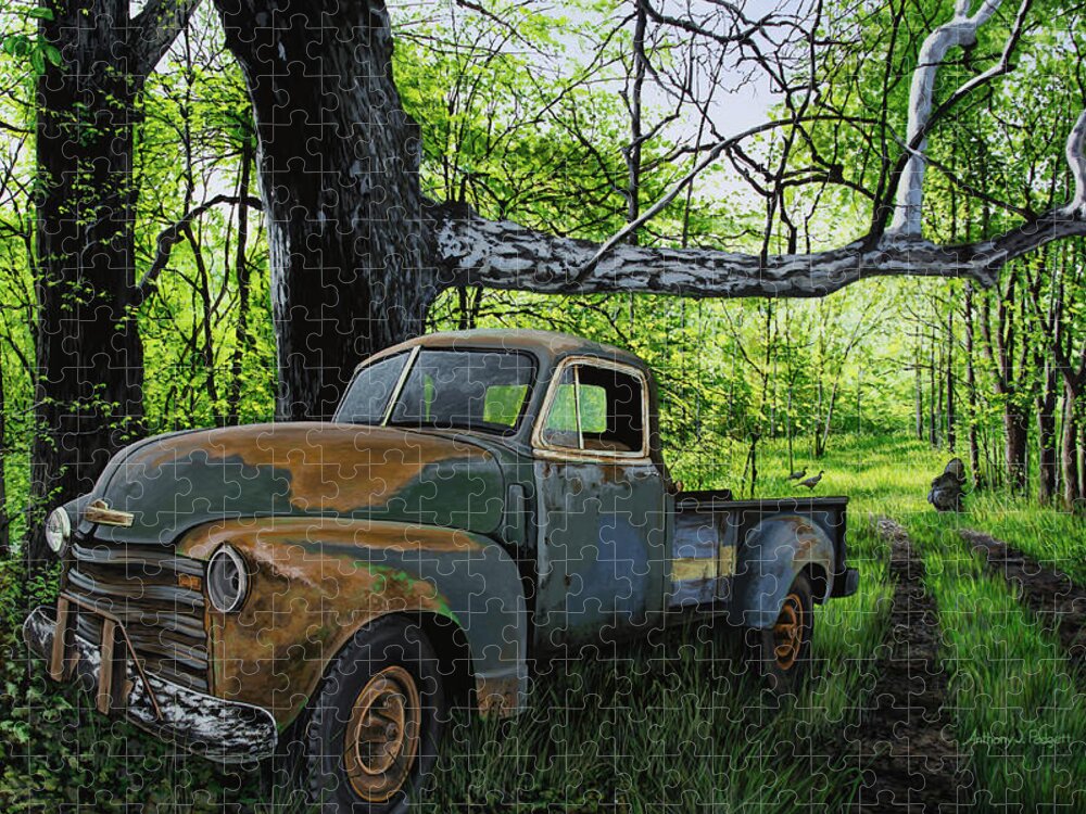  Jigsaw Puzzle featuring the painting The Ol' Mushroom Hauler by Anthony J Padgett