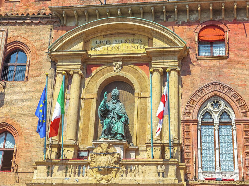 Bologna Jigsaw Puzzle featuring the photograph Palace of Accursio Bologne #1 by Benny Marty