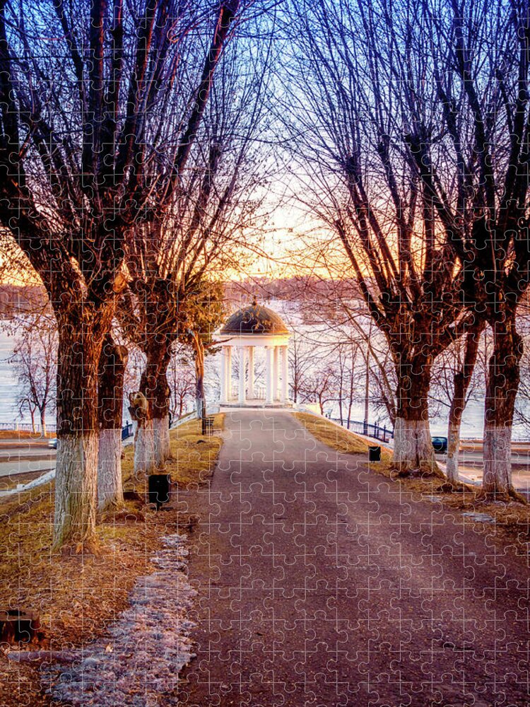 Kostroma Jigsaw Puzzle featuring the photograph Pavilion on Volga River #1 by Alexey Stiop