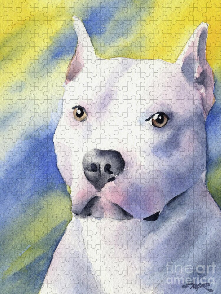 Pit Jigsaw Puzzle featuring the painting Pit Bull #6 by David Rogers