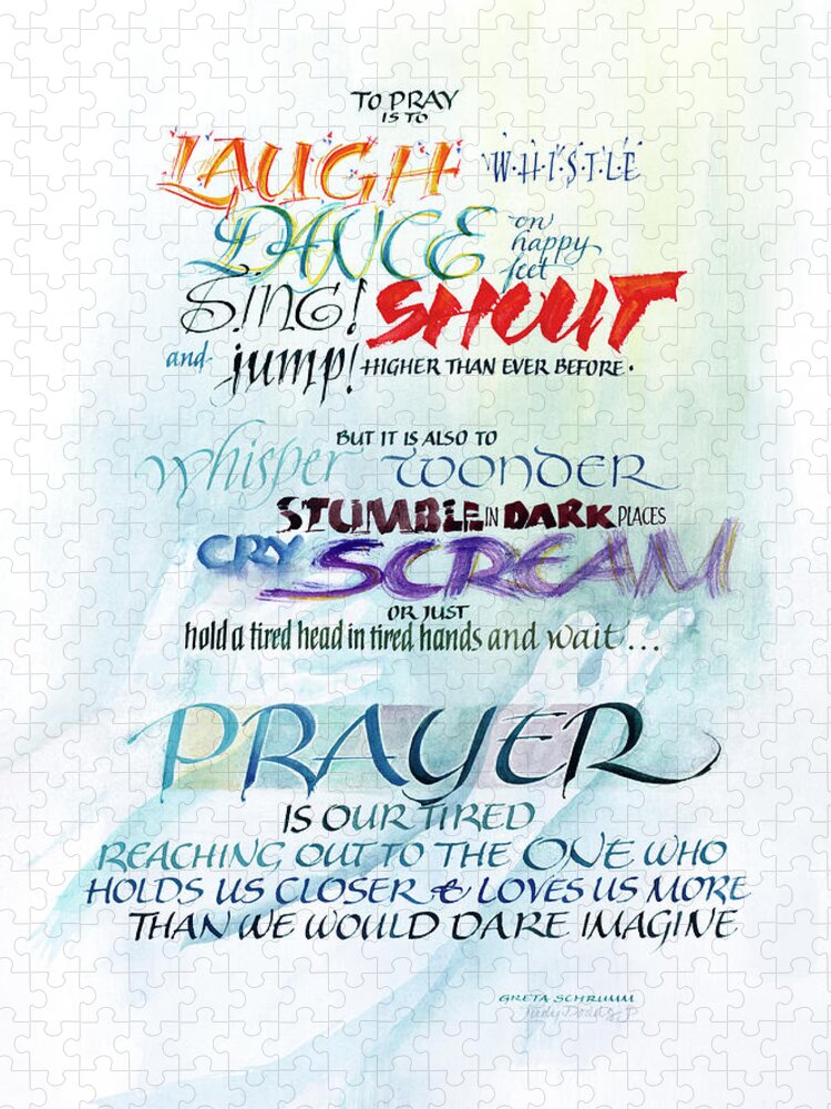 Christian Jigsaw Puzzle featuring the painting Prayer #1 by Judy Dodds