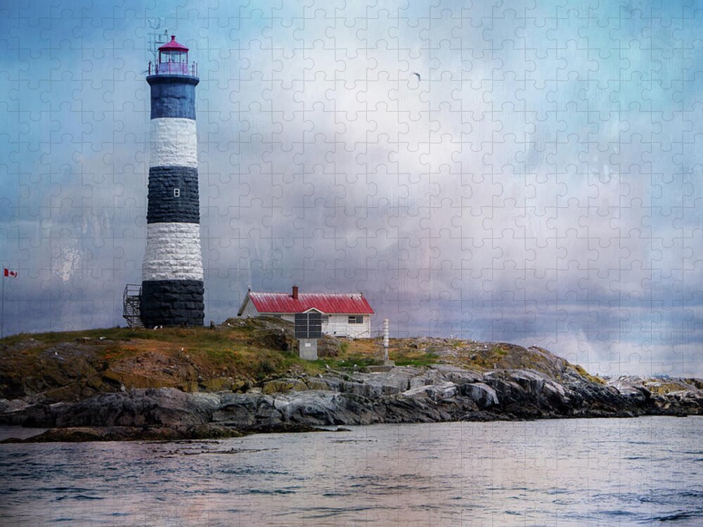 Lighthouse Jigsaw Puzzle featuring the photograph Lighthouse at Race Rocks by Marilyn Wilson