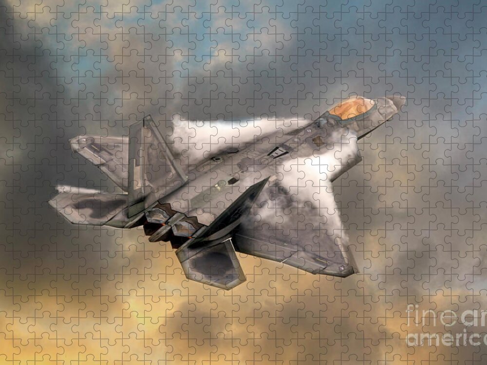 F22 Jigsaw Puzzle featuring the digital art Raptor by Airpower Art