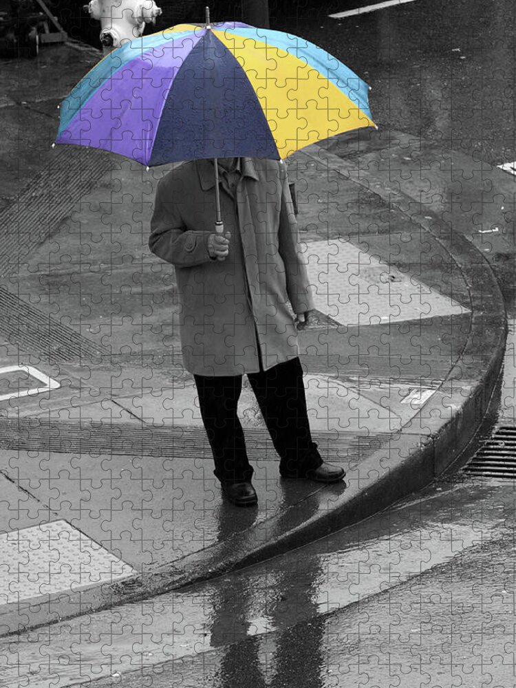 Colorful Umbrella Jigsaw Puzzle featuring the photograph San Francisco In The Rain #2 by Aidan Moran