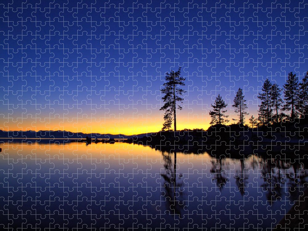 Lake Jigsaw Puzzle featuring the photograph Sand Harbor Sunset #1 by Martin Gollery