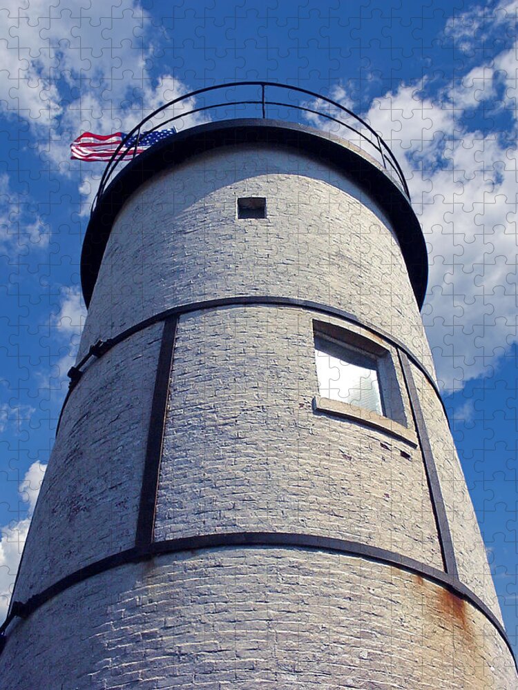  Sandy Neck Jigsaw Puzzle featuring the photograph Sandy Neck Lighthouse #1 by Charles Harden