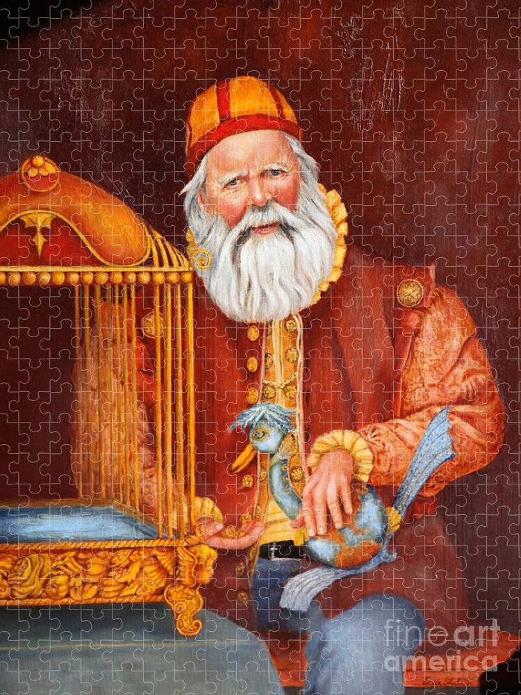 Santa Jigsaw Puzzle featuring the painting Santa #1 by Portraits By NC