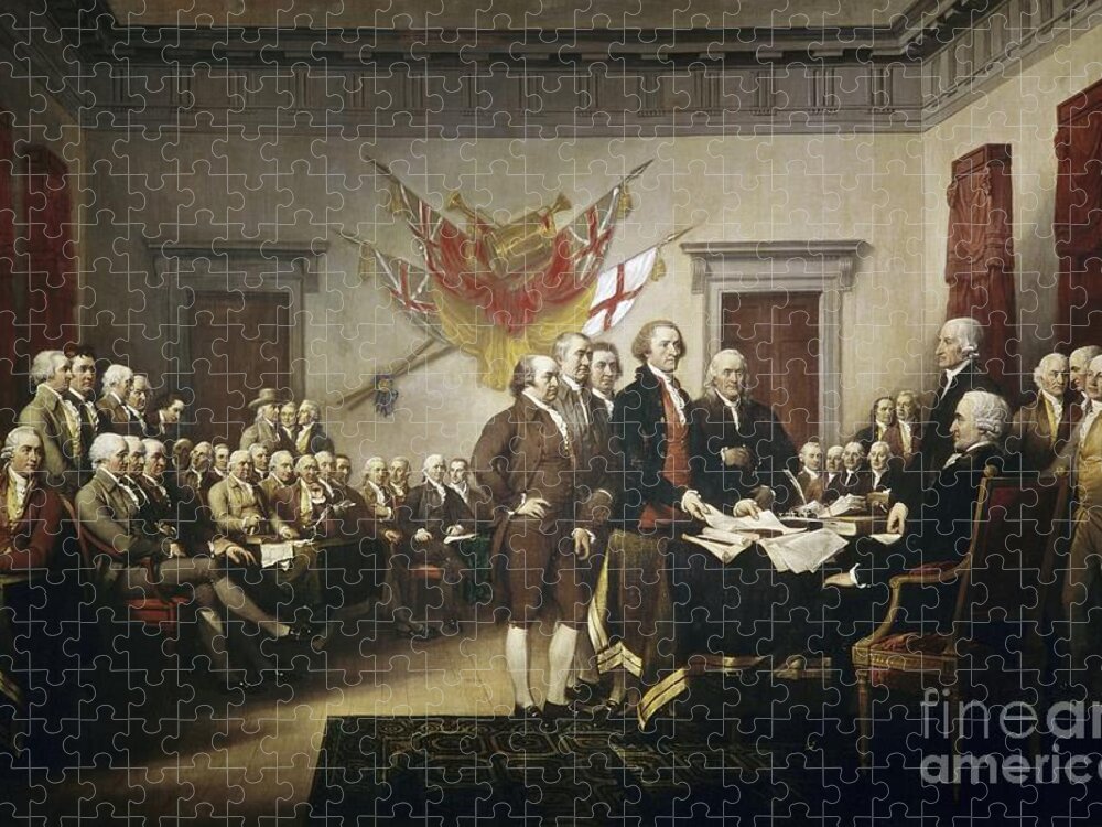 Signing Jigsaw Puzzle featuring the painting Signing the Declaration of Independence by John Trumbull