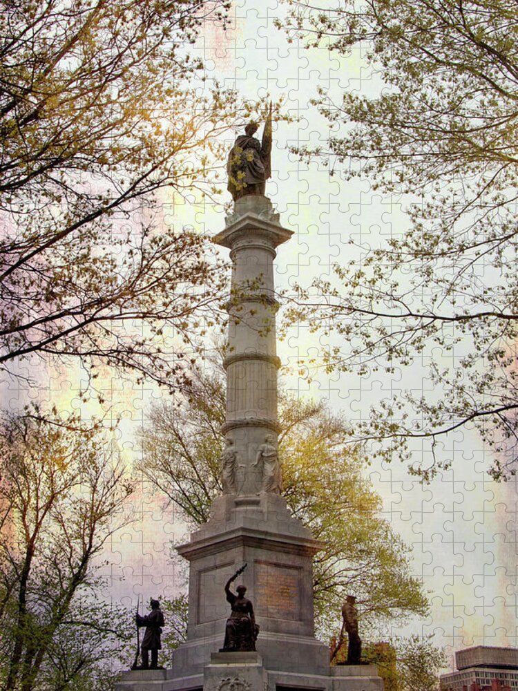 Soldiers And Sailors Monument Jigsaw Puzzle featuring the photograph Soldiers and sailors monument - Boston #2 by Joann Vitali