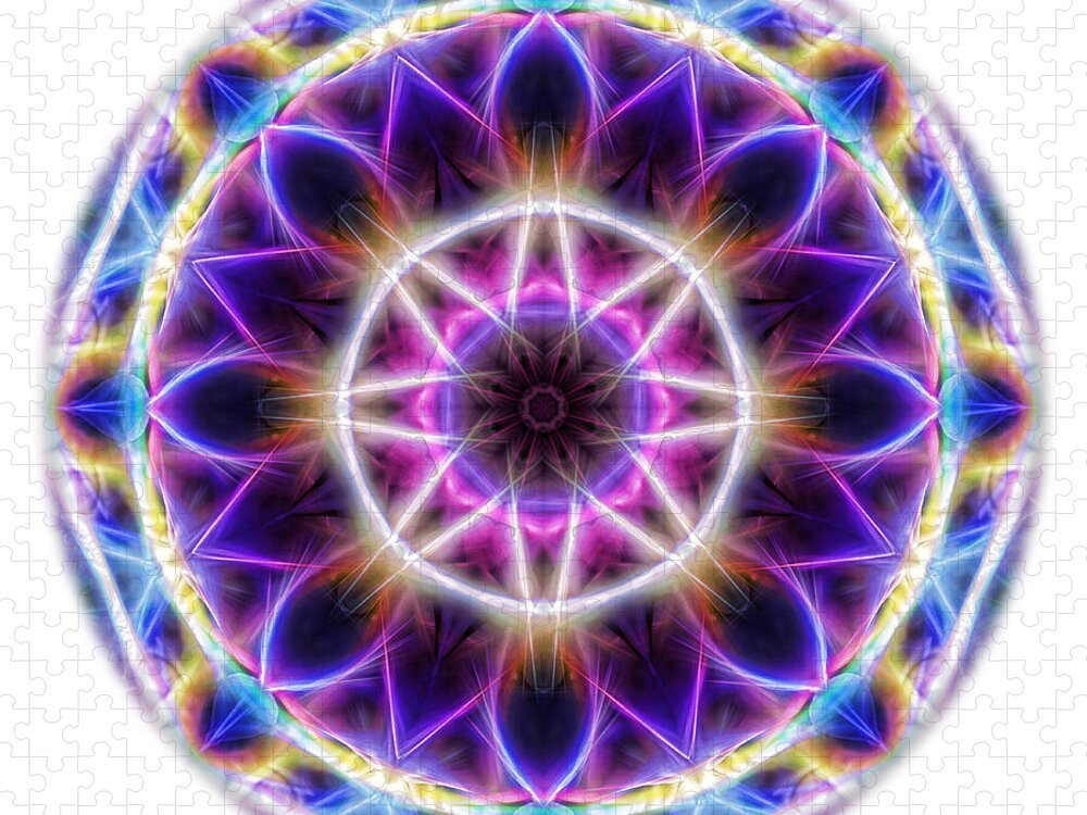 Mandala Jigsaw Puzzle featuring the digital art Spring Energy Mandala 2 by Beth Sawickie