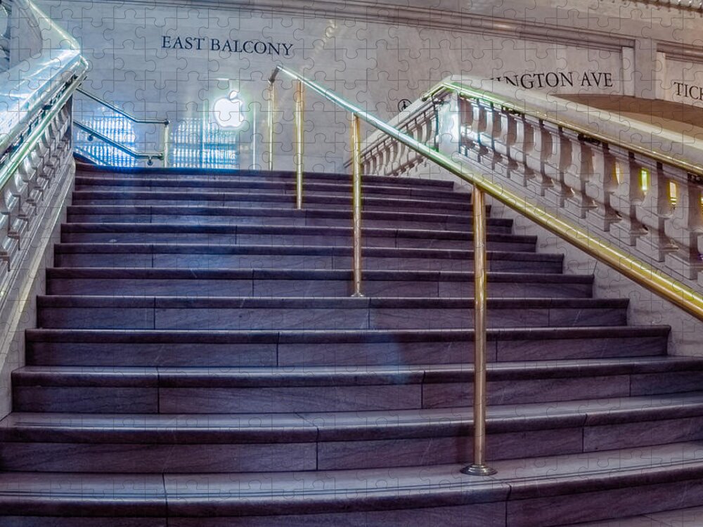 Grand Central Jigsaw Puzzle featuring the photograph Stairs at Grand Central Terminal #1 by SAURAVphoto Online Store