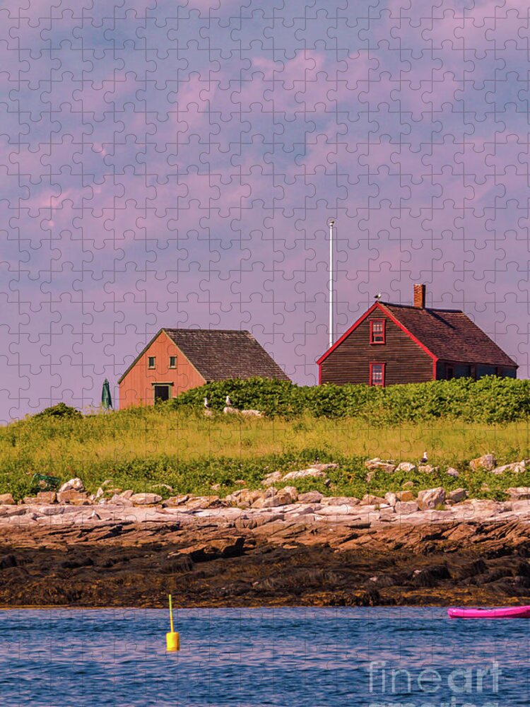 Nautical Jigsaw Puzzle featuring the photograph Star Island homes #1 by Claudia M Photography