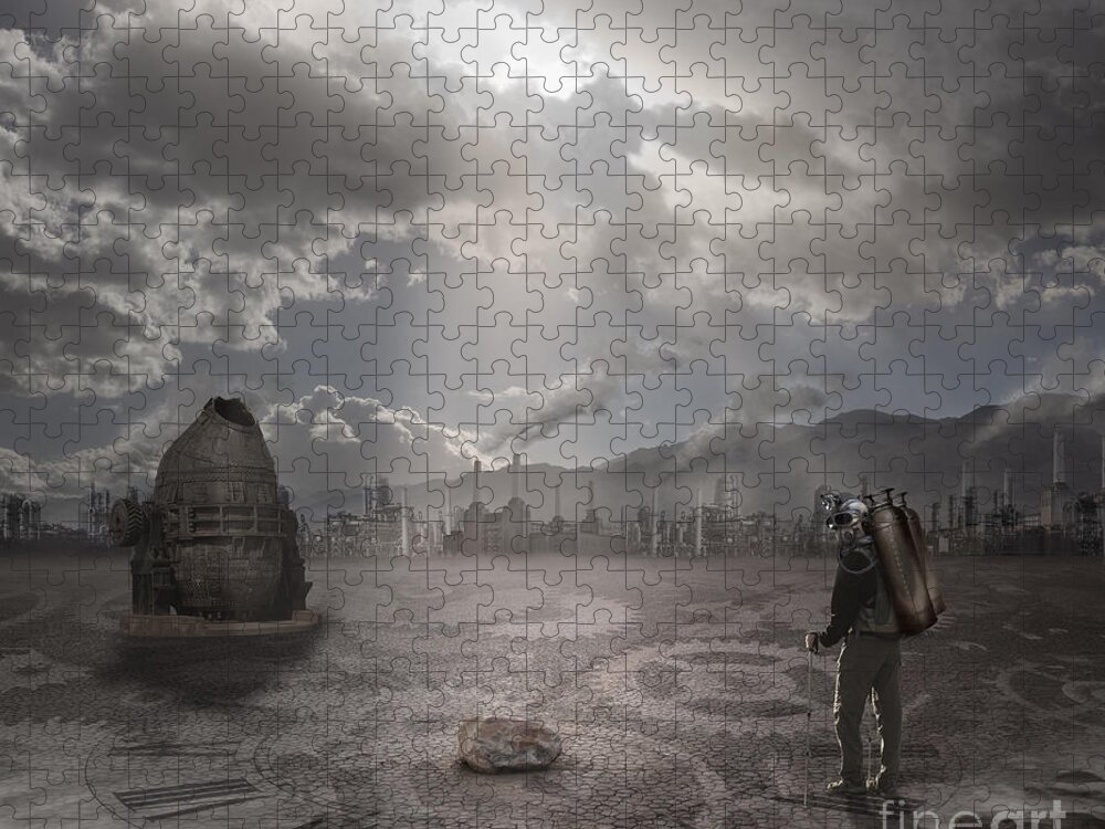 Photo Surealism Jigsaw Puzzle featuring the photograph Steampunk Traveler #1 by Keith Kapple