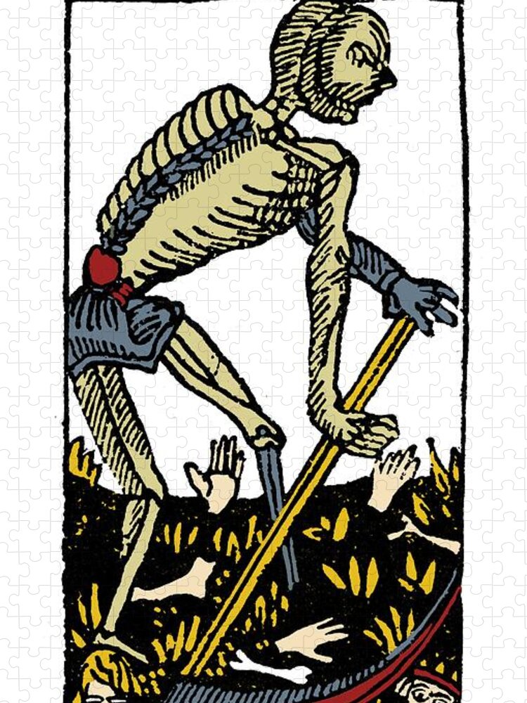 16th Century Jigsaw Puzzle featuring the photograph Tarot Card Death #1 by Granger