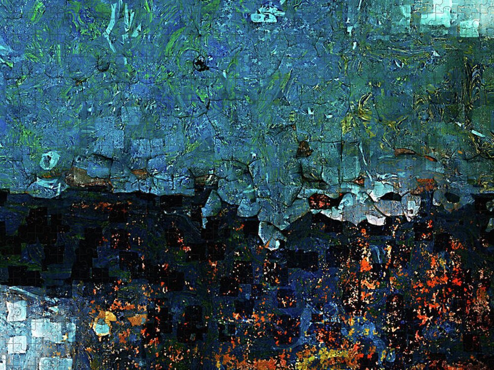 Turquoise Jigsaw Puzzle featuring the photograph Textured Turquoise Abstract #1 by Phil Perkins