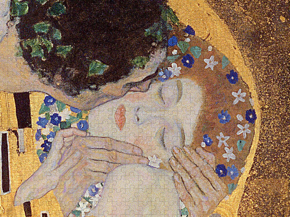 Klimt Jigsaw Puzzle featuring the painting The Kiss by Gustav Klimt