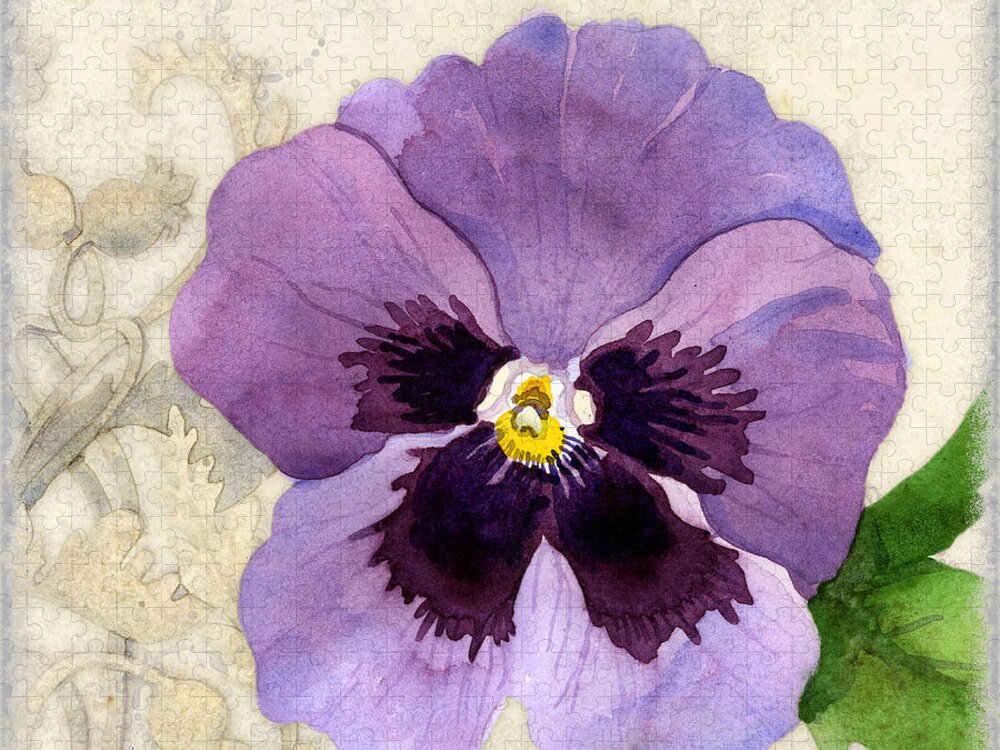 Pansy Jigsaw Puzzle featuring the painting The Promise of Spring - Pansy by Audrey Jeanne Roberts