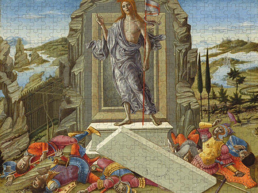 Benvenuto Di Giovanni Jigsaw Puzzle featuring the painting The Resurrection #1 by Benvenuto Di Giovanni