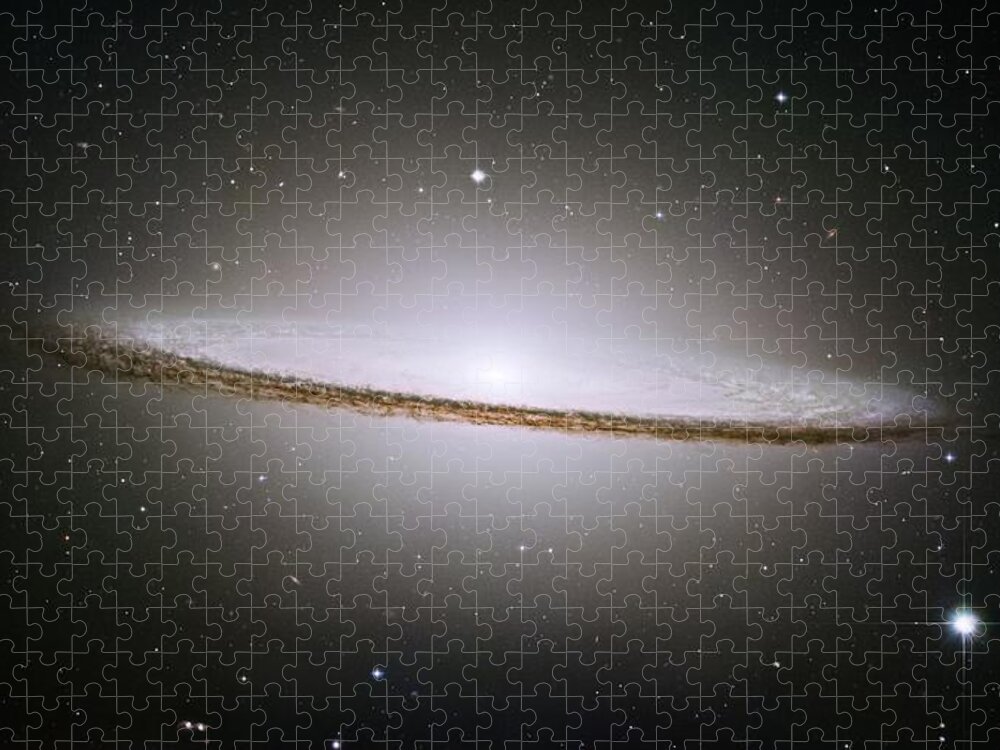 Sombrero Jigsaw Puzzle featuring the painting The Sombrero Galaxy by Nasa