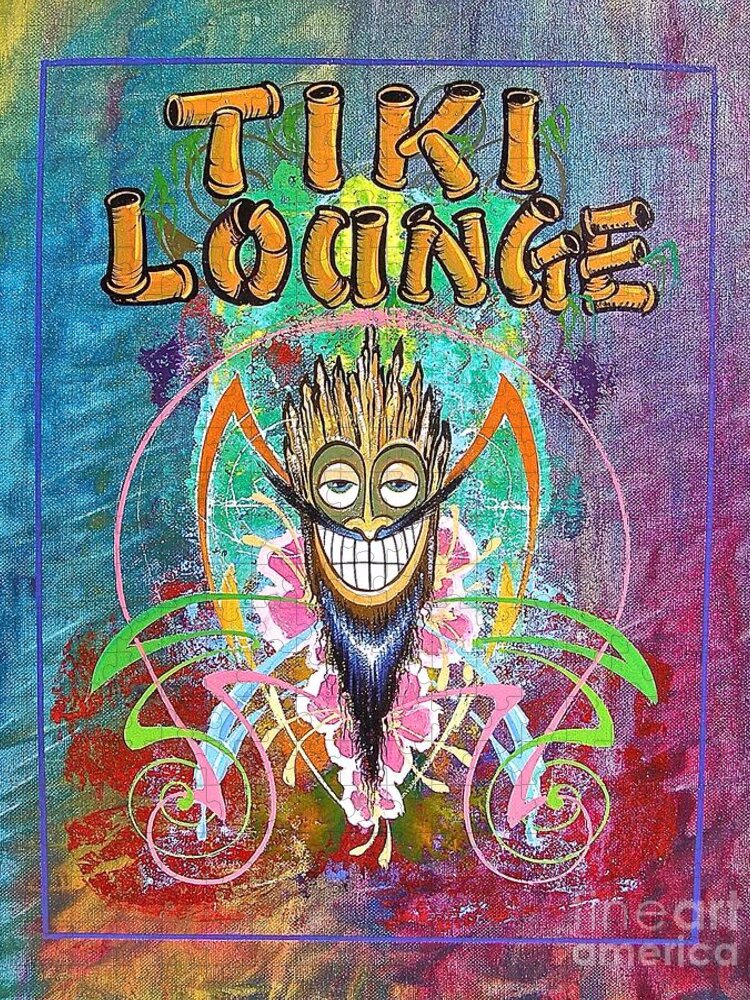 Tiki Lounge Jigsaw Puzzle featuring the painting Tiki Lounge #1 by Alan Johnson