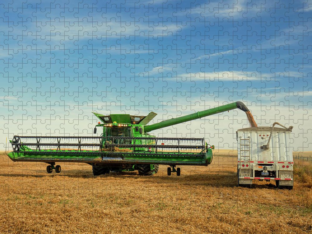 Chickpeas Jigsaw Puzzle featuring the photograph Unloading Chickpeas #1 by Todd Klassy