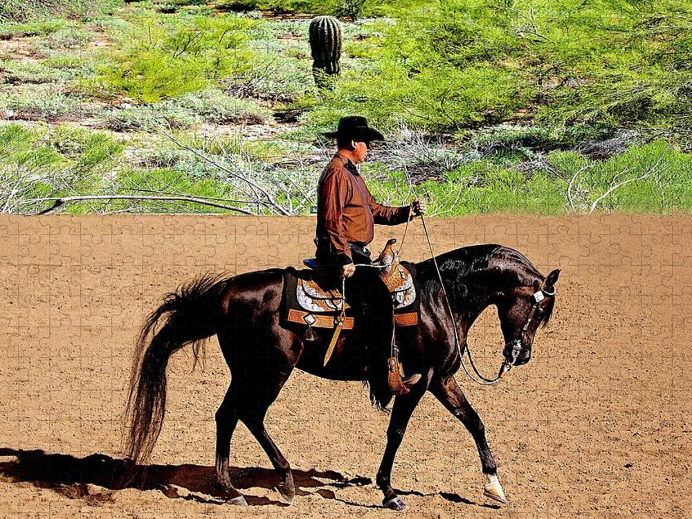 Rider Jigsaw Puzzle featuring the photograph Western Pleasure #2 by Barbara Zahno
