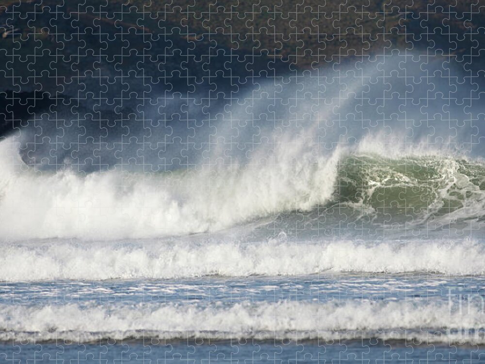 Newquay Jigsaw Puzzle featuring the photograph Windy Seas in Cornwall #3 by Nicholas Burningham