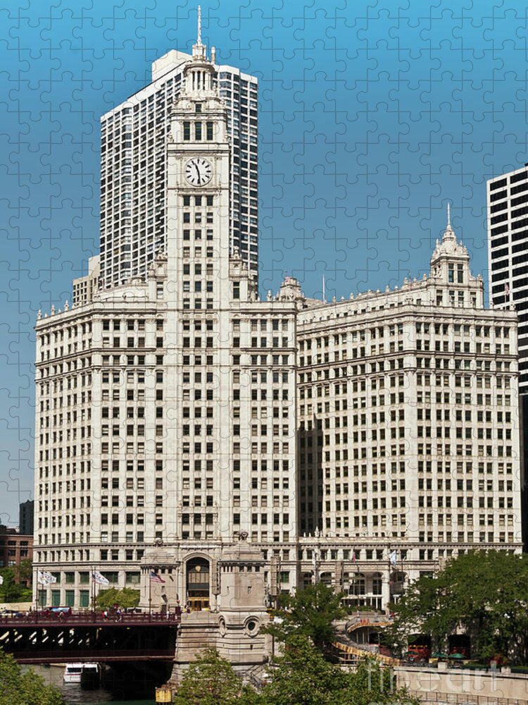 Chicago Jigsaw Puzzle featuring the photograph Wrigley Building by David Levin