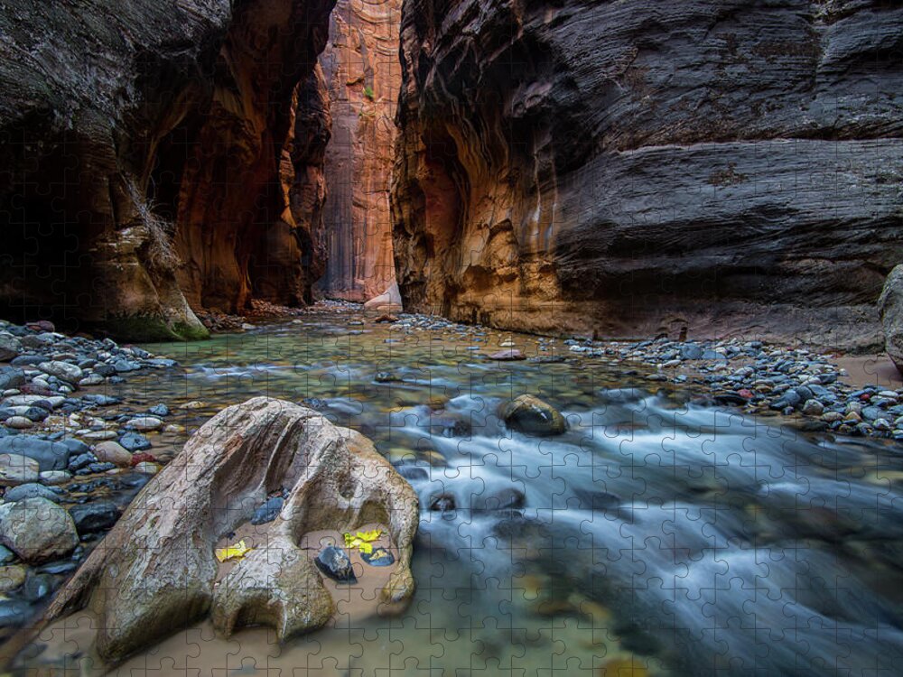 Utah Jigsaw Puzzle featuring the photograph Zion Narrows by Wesley Aston
