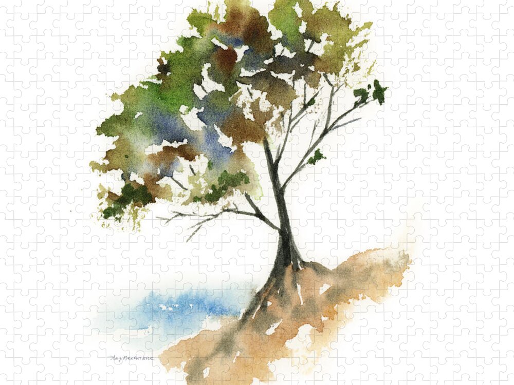 Watercolor Tree Jigsaw Puzzle featuring the painting #11 Tree #11 by Amy Kirkpatrick
