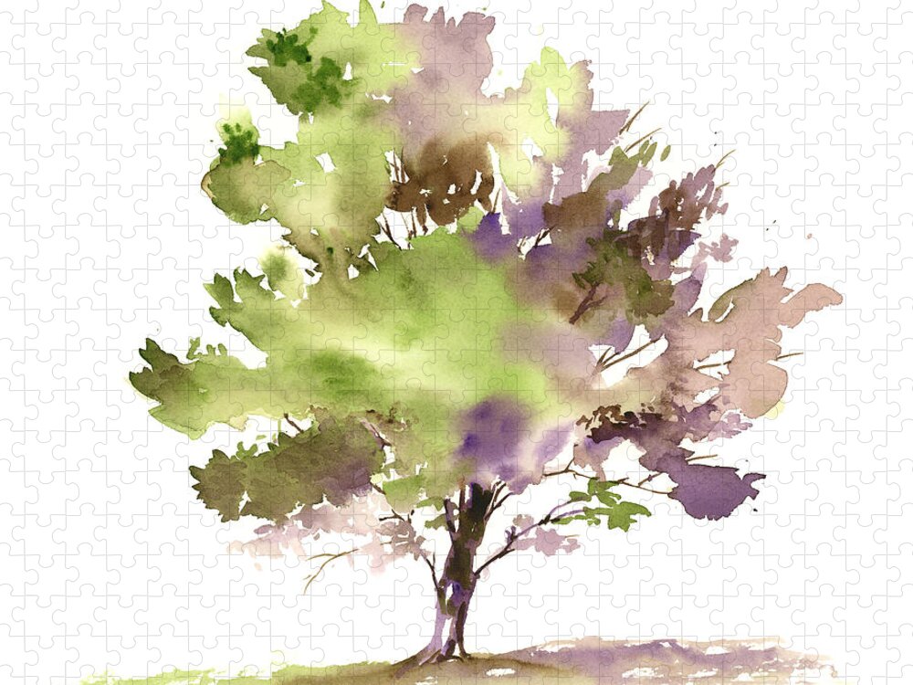 Tree Jigsaw Puzzle featuring the painting #18 Tree #18 by Amy Kirkpatrick