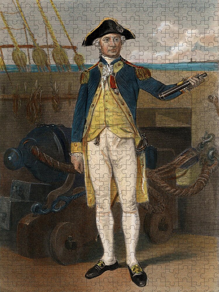 18th Century Jigsaw Puzzle featuring the drawing John Paul Jones, 1747-1792 #19 by Granger