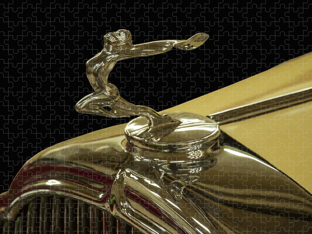 1930s Jigsaw Puzzle featuring the photograph 1932 Buick flying lady hood ornament by Flees Photos