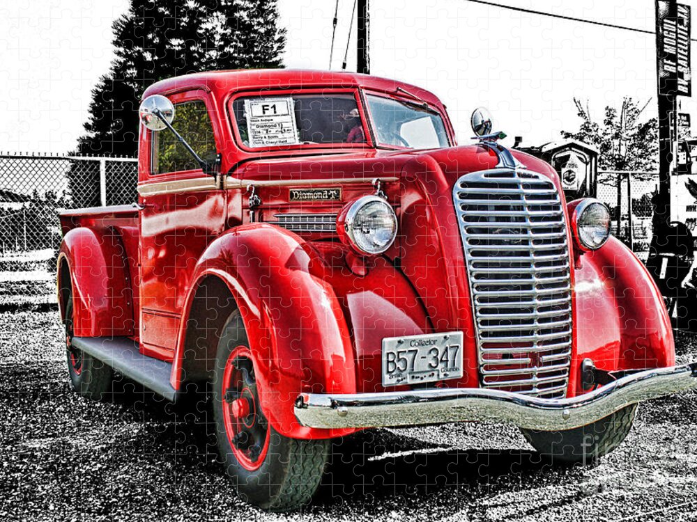 Trucks Jigsaw Puzzle featuring the photograph 1938 Diamond T HDR by Randy Harris