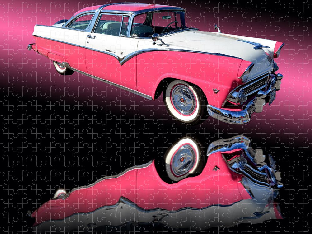 Car Jigsaw Puzzle featuring the photograph 1955 Ford Fairlane Crown Victoria by Jim Carrell