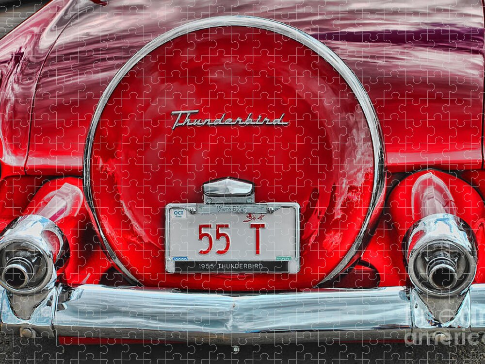 Car Jigsaw Puzzle featuring the photograph 1955 Thunderbird by Elaine Manley