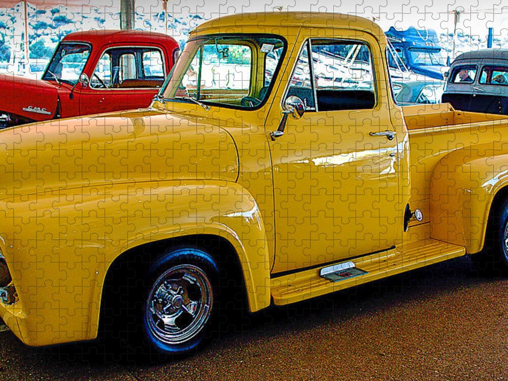 Car Jigsaw Puzzle featuring the photograph 1956 Ford F Truck by Barbara Zahno