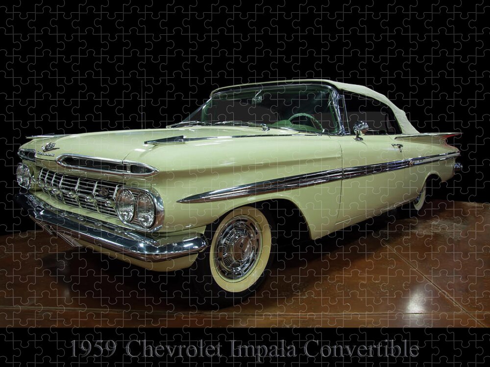 1959 Chevy Impala Convertible Jigsaw Puzzle featuring the photograph 1959 Chevy Impala Convertible by Flees Photos