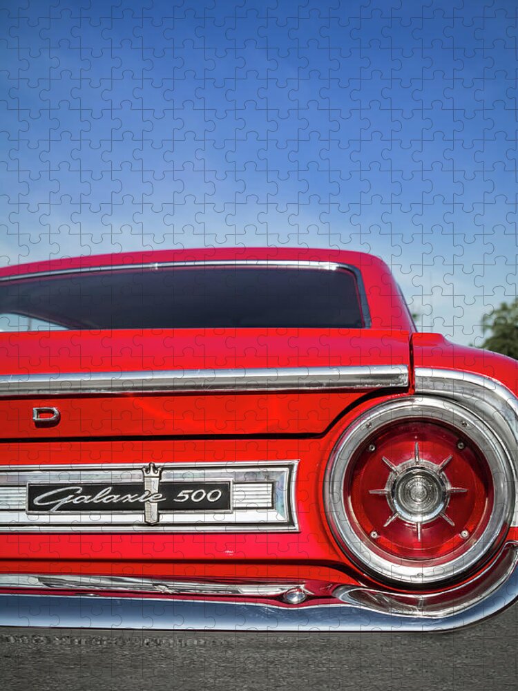 1964 Jigsaw Puzzle featuring the photograph 1964 Ford Galaxie 500 Taillight and Emblem by Ron Pate