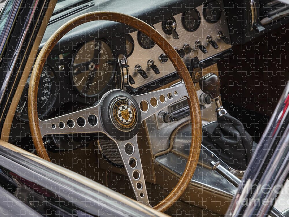 1964 Jaguar Jigsaw Puzzle featuring the photograph 1964 Jaguar XKE Interior by Dennis Hedberg