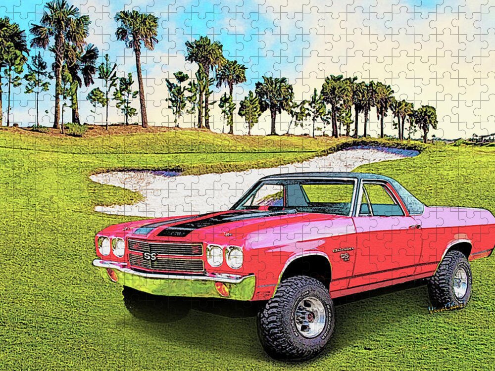 1970 Chevy El Camino Jigsaw Puzzle featuring the digital art 1970 Chevy El Camino 4x4 Not 2nd Generation 1964-1967 by Chas Sinklier